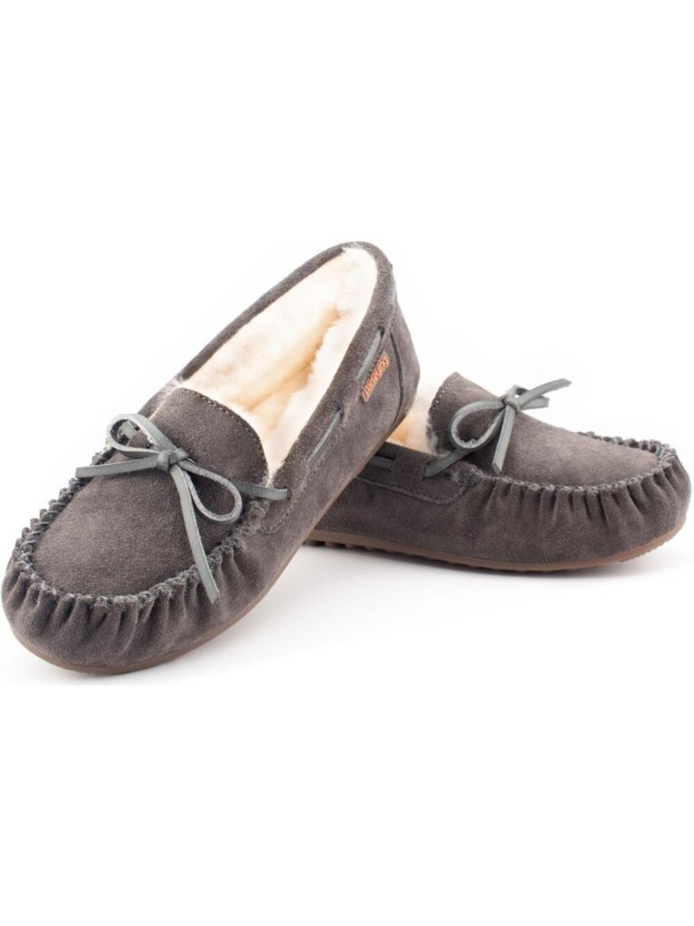 Cozy Sheepskin Moccasins with Memory Foam - Suede Slippers for Indoor/Outdoor
